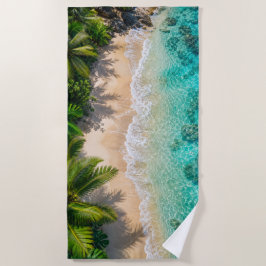 Toalla de playa de océano turquesa paraíso tropica