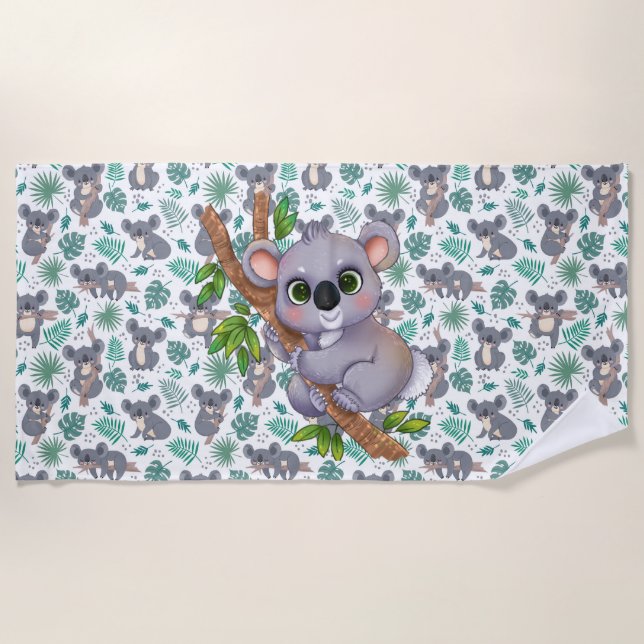 Toalla de playa de osito koala pequeño (Anverso)