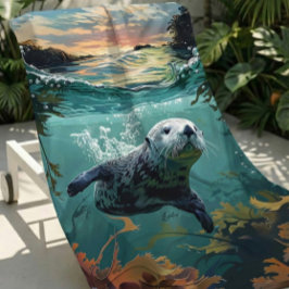 Toalla de playa de Otter Marítimo, Grande Y Suave