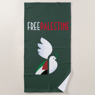 Toalla de playa de Palestina Libre - Bandera pro P