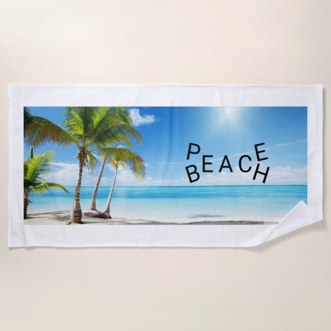 Toalla de playa de palmera de Peace Beach (Anverso)