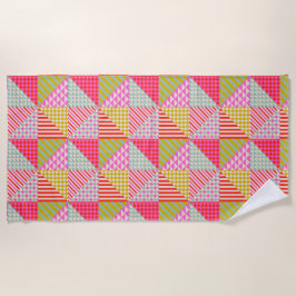 Toalla de playa de patchwork colorida | Verano y v