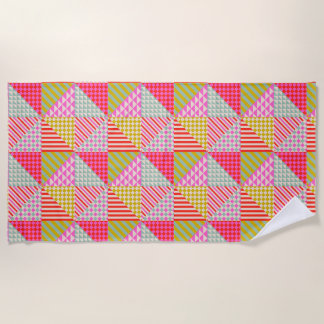 Toalla de playa de patchwork colorida | Verano y v