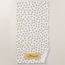 Toalla de playa de Patrón de Estrellas Amarillas