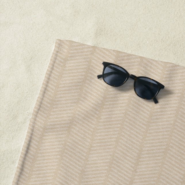 Toalla de playa de Patrón de Herringbone Beige sua (In situ)