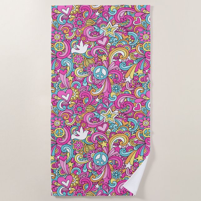 Toalla de playa de Peace n’ Love (Anverso)