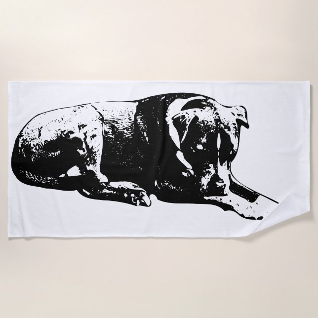 Toalla de playa de perro del cielo negro (Anverso)
