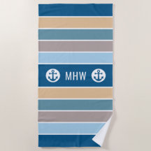 Toalla de playa de personalizado monograma de fran