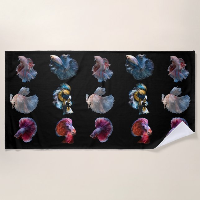 Toalla de playa de pescado colorida (Anverso)