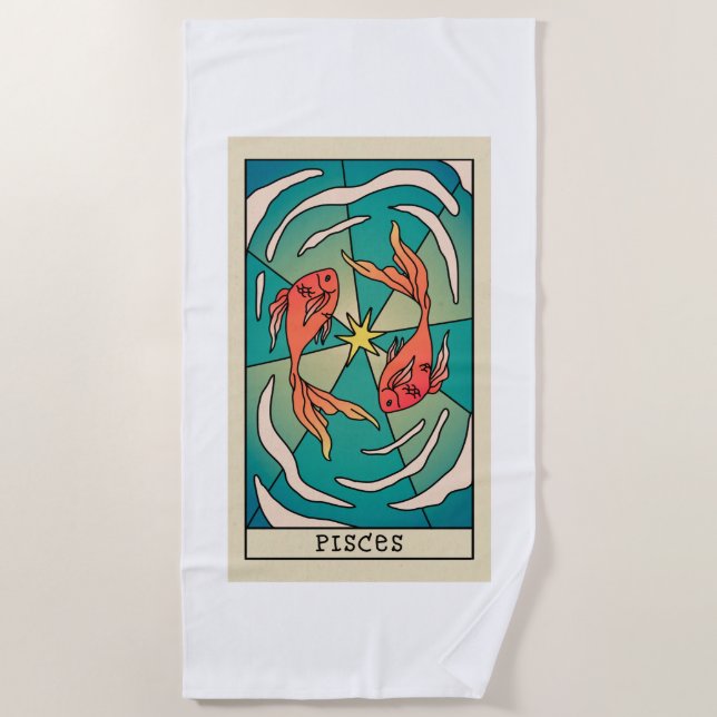 Toalla de playa de Piscis Zodiacal (Anverso)