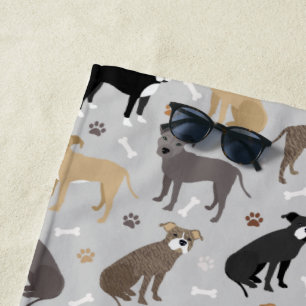 Toalla de playa de Pitbull Paws y Bones