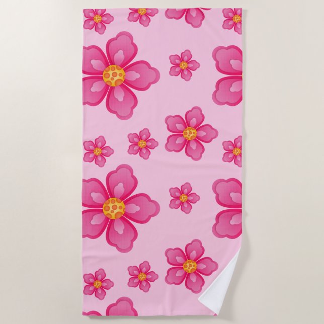 Toalla de playa de Plumeria Tropical (Anverso)