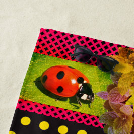 Toalla de playa de Polka Dots de Oro Amarillo