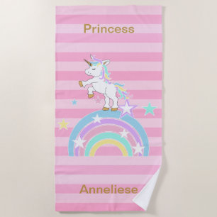 Toalla De Playa 🦄 de princesa Unicorn