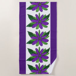 Toalla de playa de Purple Flowers