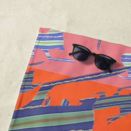 Toalla de playa de Rainbow Blue Kangaroo