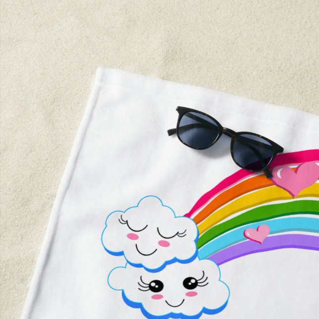 Toalla de playa de Rainbow Clouds (In situ)
