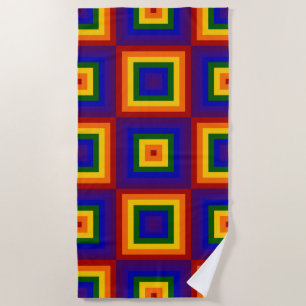 Toalla de playa de Rainbow Squares