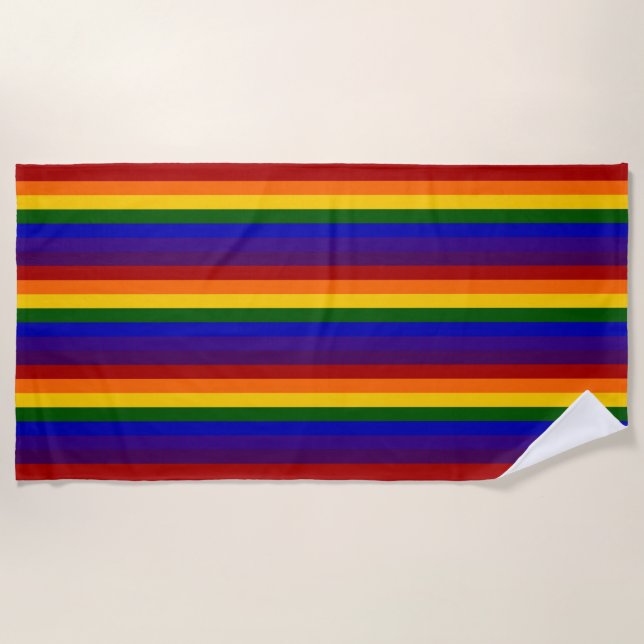 Toalla de playa de Rainbow Stripes (Anverso)