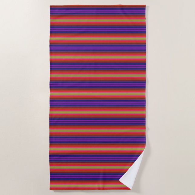 Toalla de playa de Rainbow Stripes Pattern (Anverso)