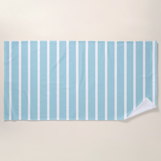 Toalla de playa de rayas azules y blancas (Anverso)