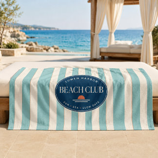 Toalla de playa de rayas Teal Cabana Resort