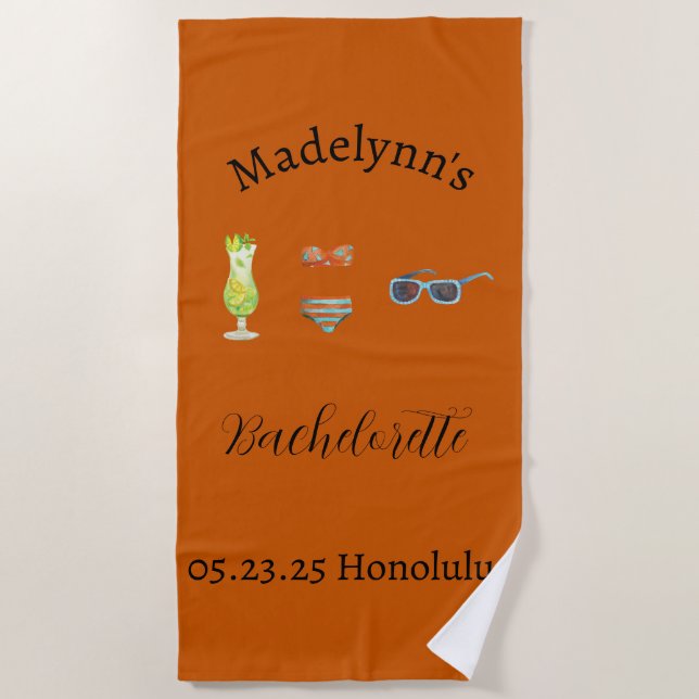 Toalla de playa de regalo para una fiesta de boda  (Anverso)