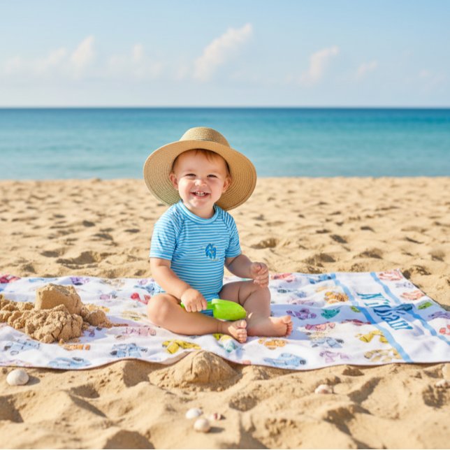 Toalla de playa de robots coloridos personalizados (Subido por el creador)