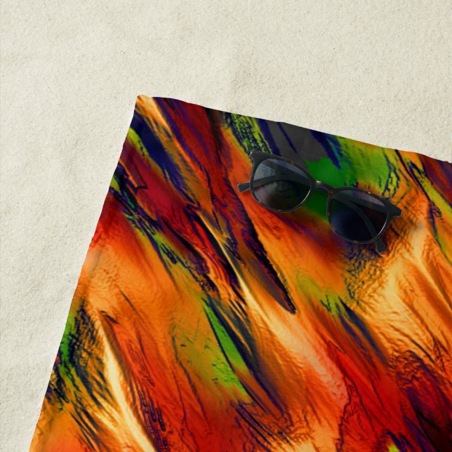 Toalla De Playa De rojo a naranja, un poco verde (In situ)