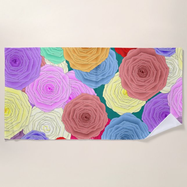 Toalla de playa de rosas (Anverso)