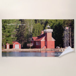 Toalla de playa de Sand Point Lighthouse Baraga