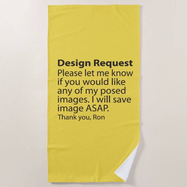 Toalla de playa de solicitud de diseño (Anverso)