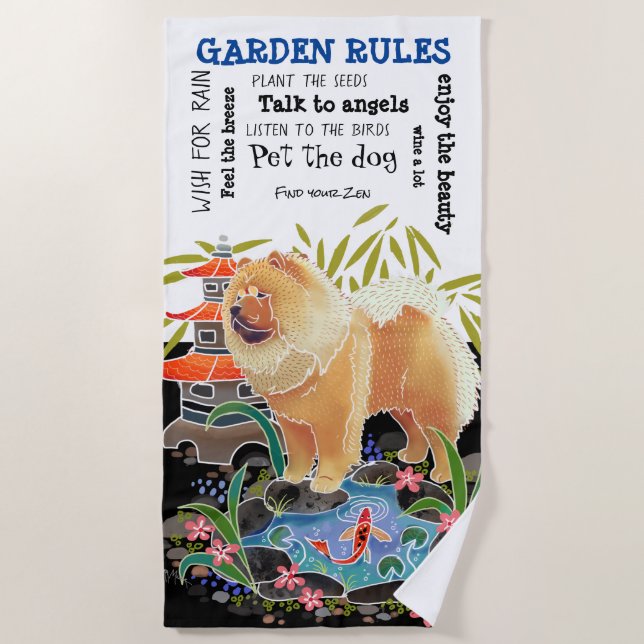 Toalla de playa de SONGMAO Chow- GARDEN RULES (Anverso)