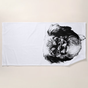 Toalla de playa de Spaniel Tibetano – Arte de líne
