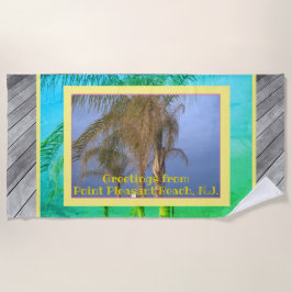 Toalla de playa de tablones de cubierta de palmera