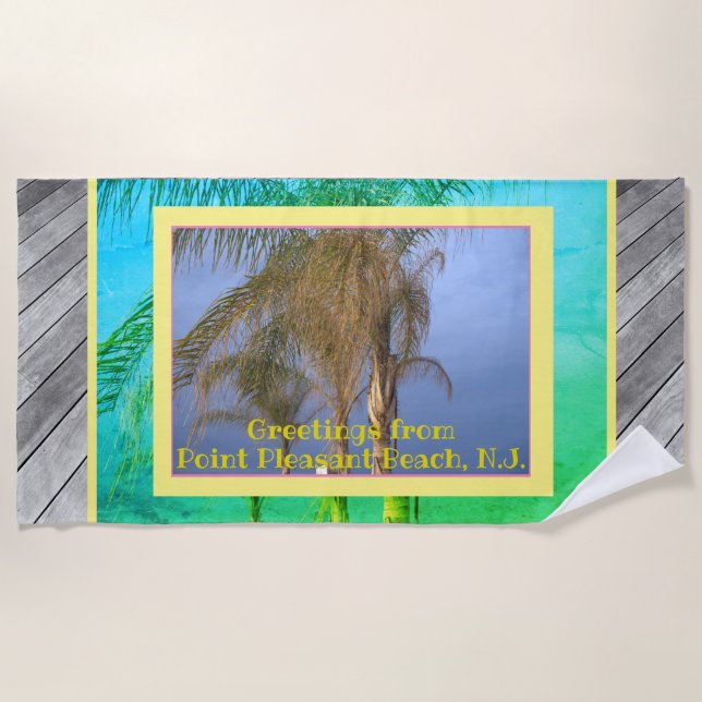 Toalla de playa de tablones de cubierta de palmera (Anverso)