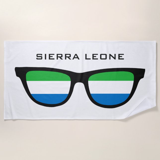 toalla de playa de texto personalizado SIERRA LEON (Anverso)