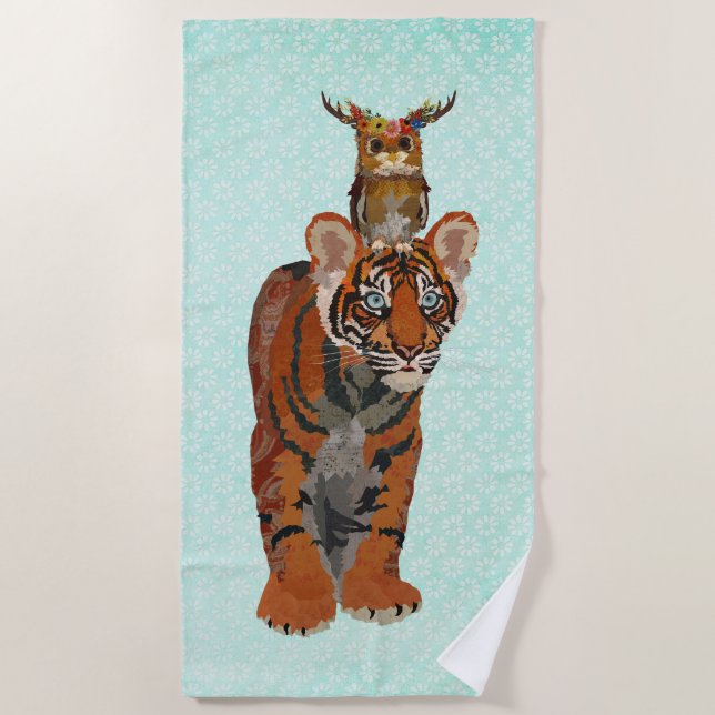 TOALLA DE PLAYA DE TIGER Y ANTLER OWL (Anverso)