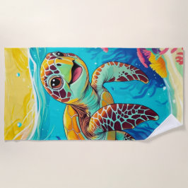 Toalla de playa de tortuga boho australiana | Sole