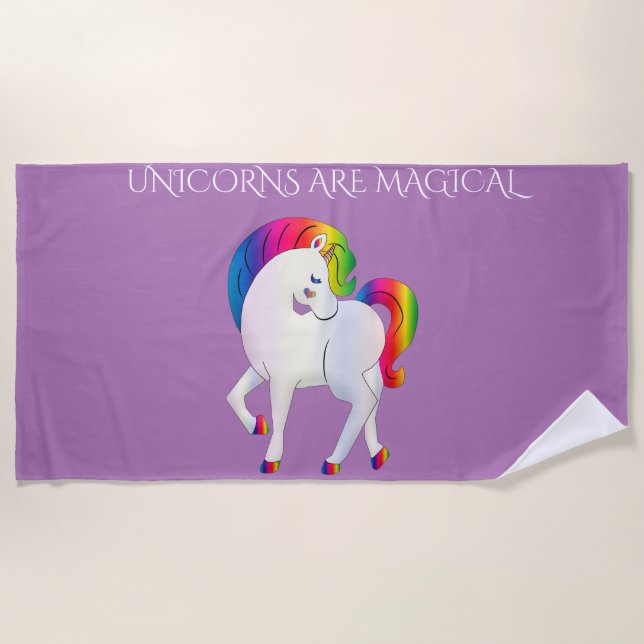 Toalla de playa de unicornio. (Anverso)