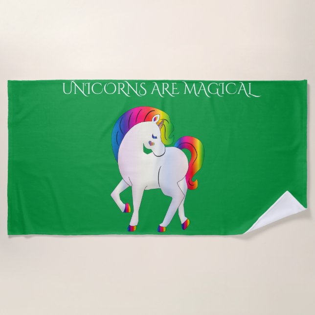 Toalla de playa de unicornio. (Anverso)