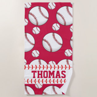 Toalla de playa de verano de béisbol personalizada