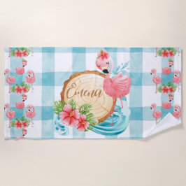 Toalla de playa de verano Flamingo Tropical Custom