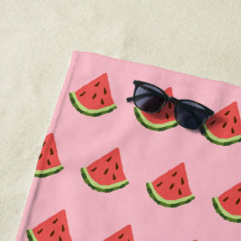 Toalla de playa de Watermelon Wedges (rosa, rojo y