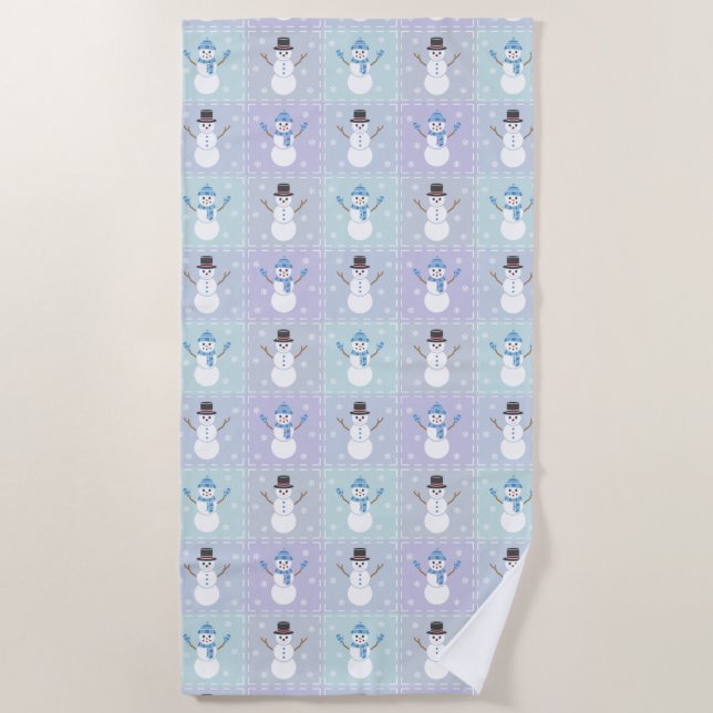 Toalla de playa de Winter Quilt (Anverso)