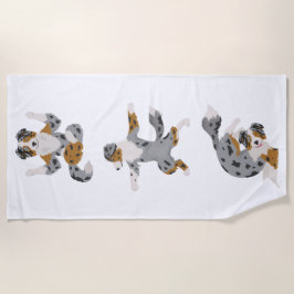 Toalla de playa de yoga para pastores australianos