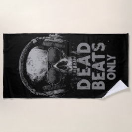 Toalla De Playa Dead Beats Only – Skull with Headphones