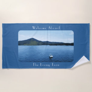 Toalla De Playa Decoración de barco colorida personalizada Lago Po