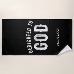 TOALLA DE PLAYA DEDICADO A DIOS PERSONALIZABLE GUAY TEXTO BLANCO