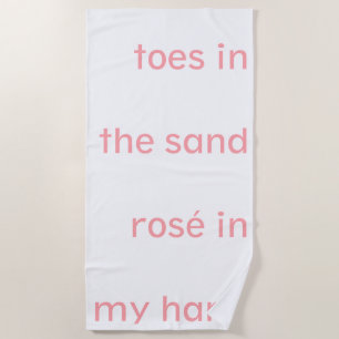 Toalla De Playa dedos del pie en el rosé de la arena en mi mano